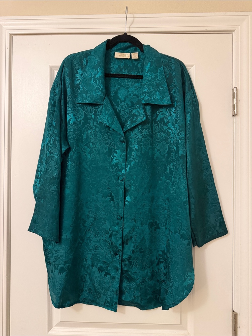 VINTAGE Victoria’s Secret Teal Floral Nightshirt M/L